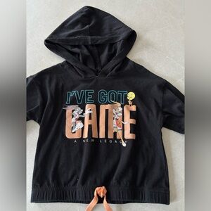 Space Jam Black Looney Tunes Kids Hoodie Size 6